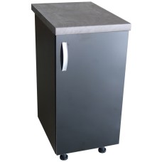 Corp inferior cu 1 Usa Zebra, Wenge / Negru si blat Beton 40 x 85 x 60